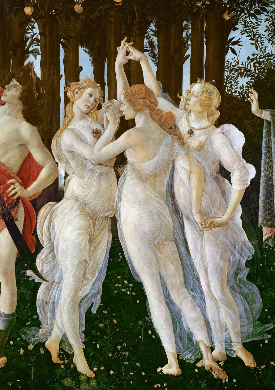 Primavera, ca 1478,tempera på panel detalj av 558 av Sandro Botticelli