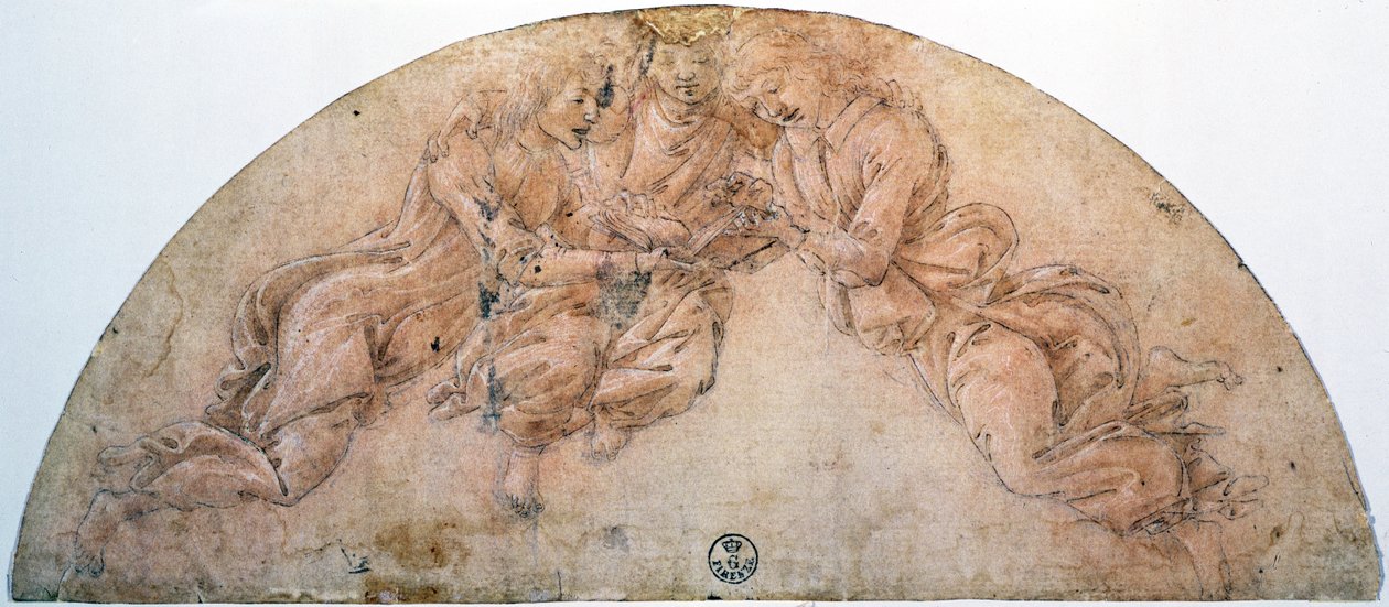 Studie av tre änglar (teckning) av Sandro Botticelli