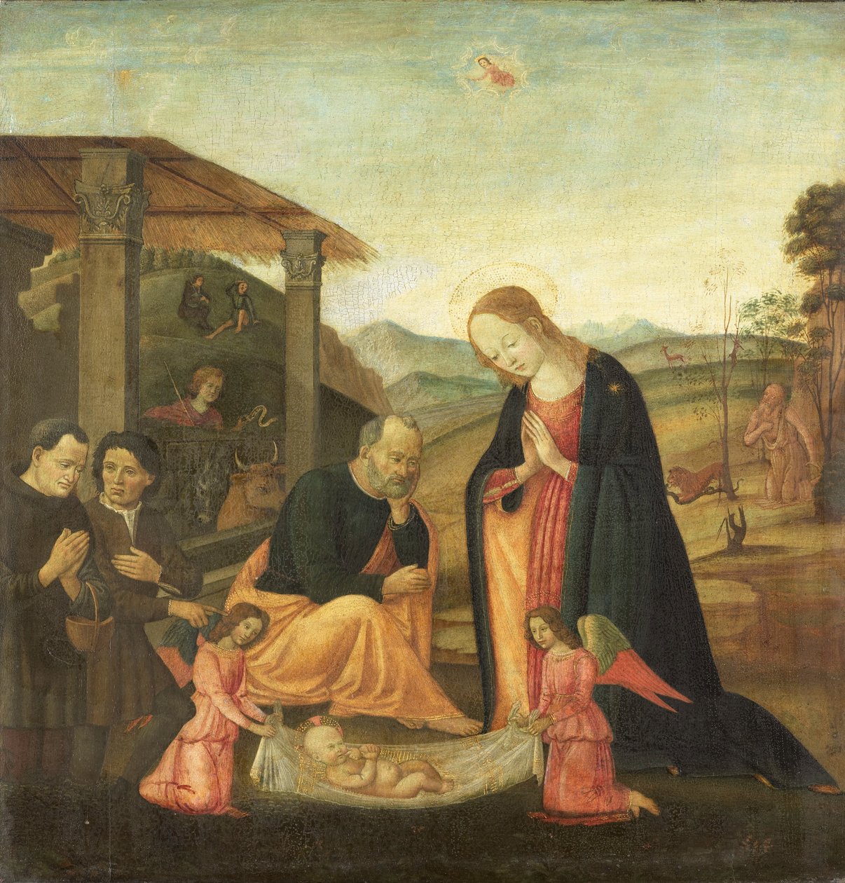 Tillbedjan av barnet av Sandro Botticelli