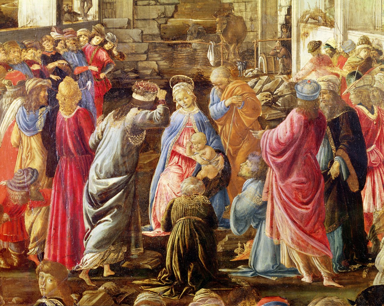 The Adoration of the Kings, c.1470-75 (tempera på panel) (se även 186451 och 186449) av Sandro Botticelli