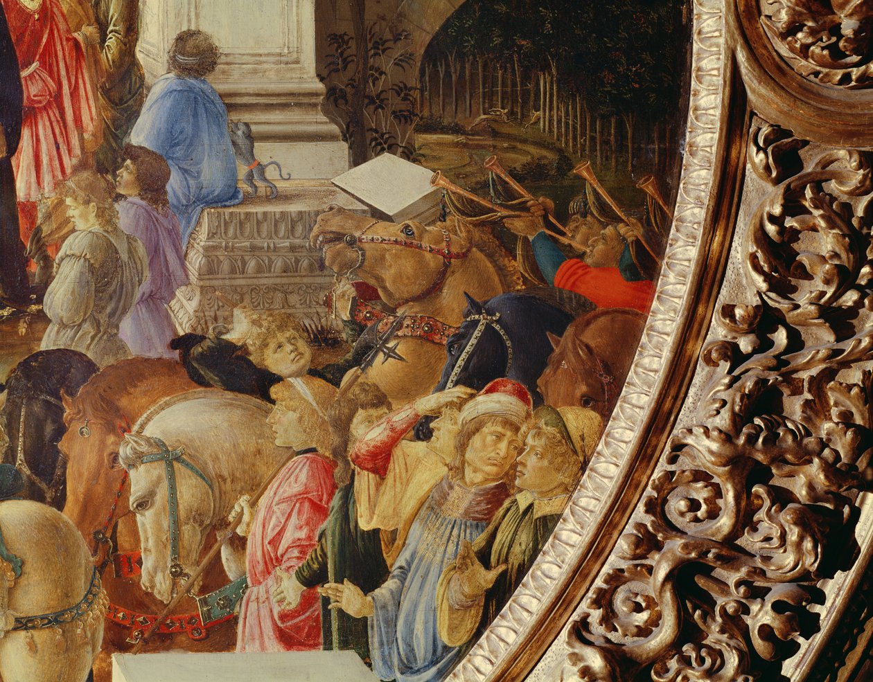 The Adoration of the Kings, c.1470-75 (tempera på panel) (se även 186449 och 186450) av Sandro Botticelli