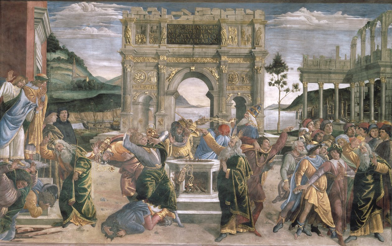 Korahs, Datans och Abirams straff, 1481 av Sandro Botticelli