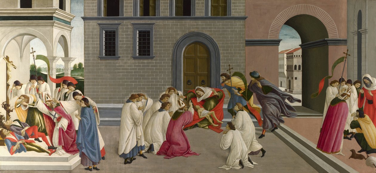 Three Miracles of St Zenobius av Sandro Botticelli