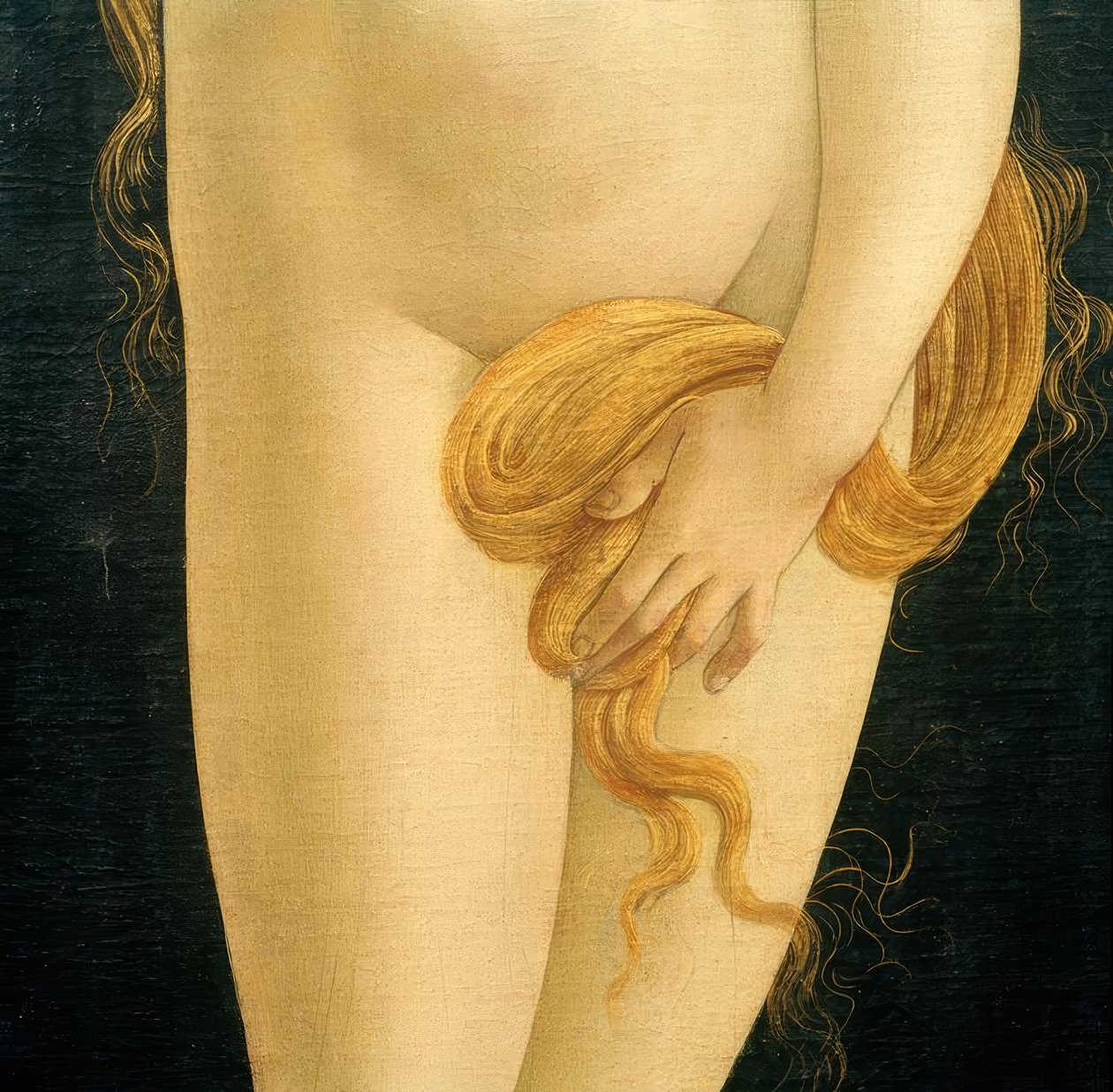 Venus (hand och hår) av Sandro Botticelli
