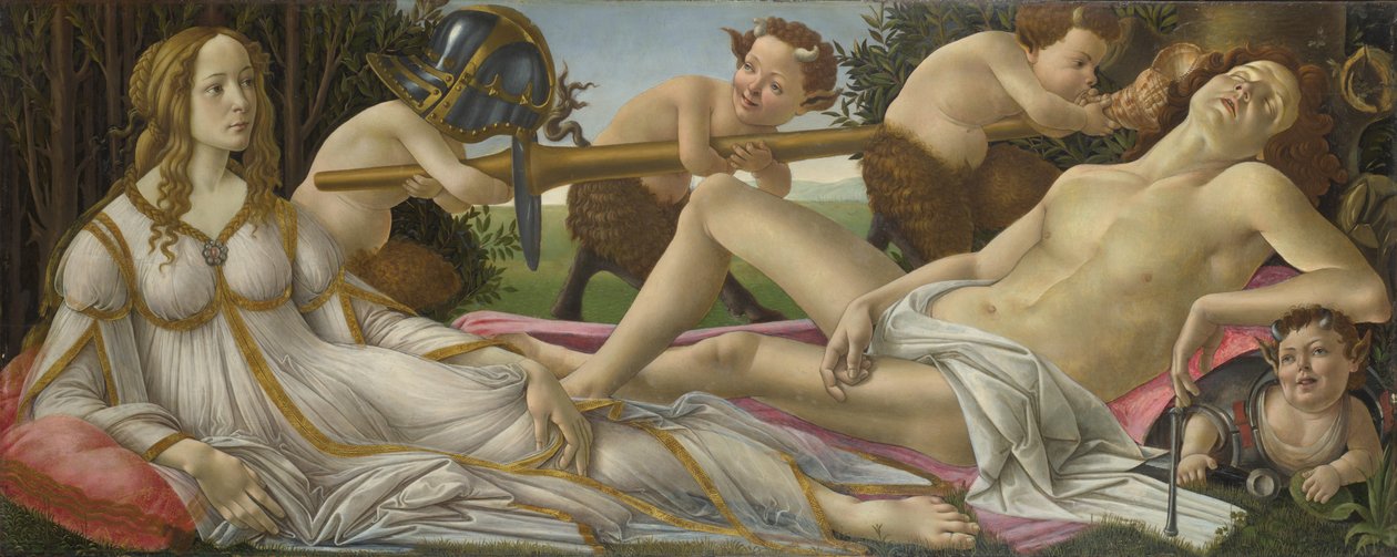 Venus och Mars, ca 1485 (tempera och olja på panel) av Sandro Botticelli