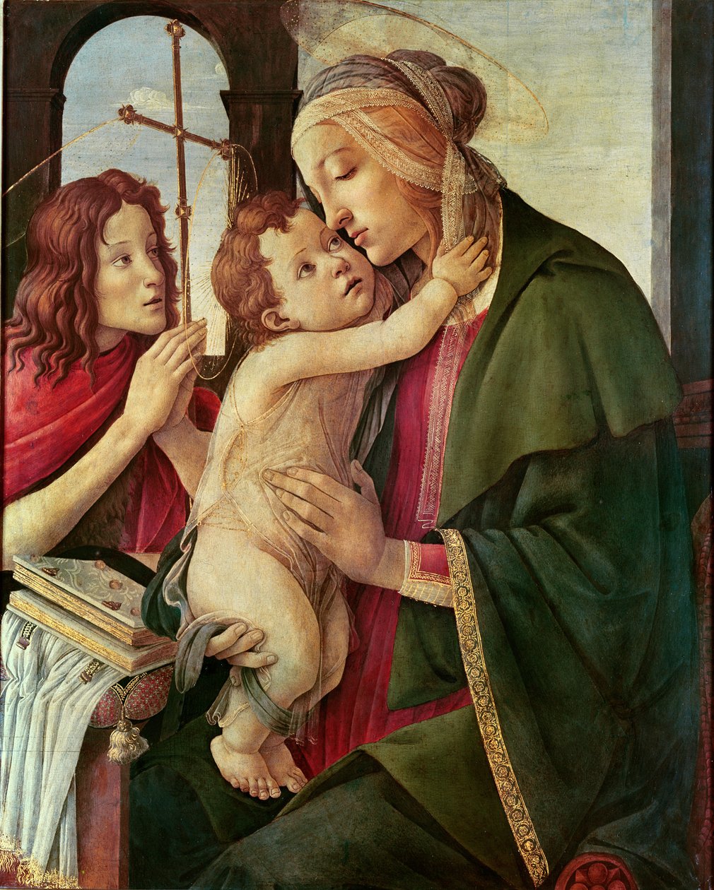 Jungfru och barn med Johannes Döparen (tempera på panel) av Sandro Botticelli