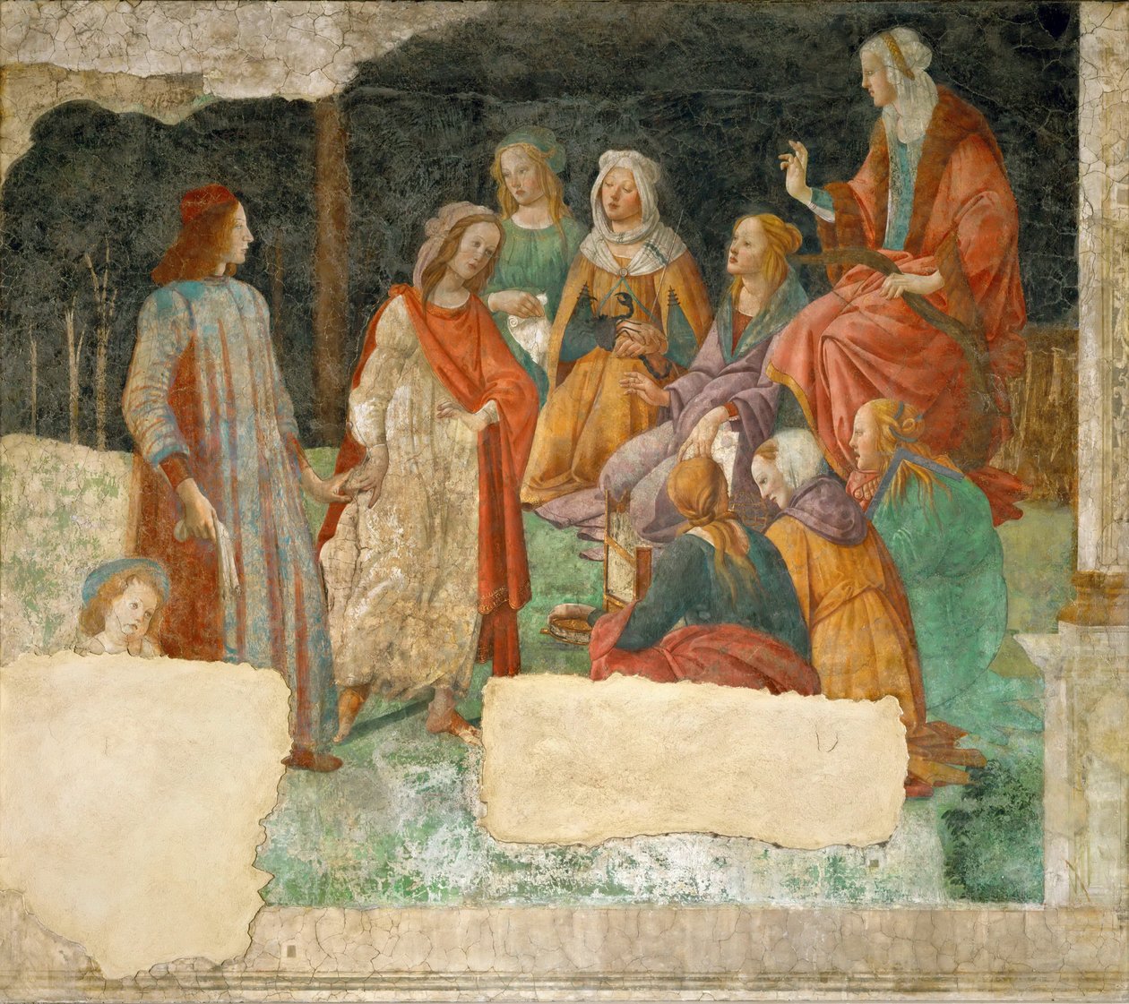 En ung man som introduceras till de sju liberala konsterna av Sandro Botticelli