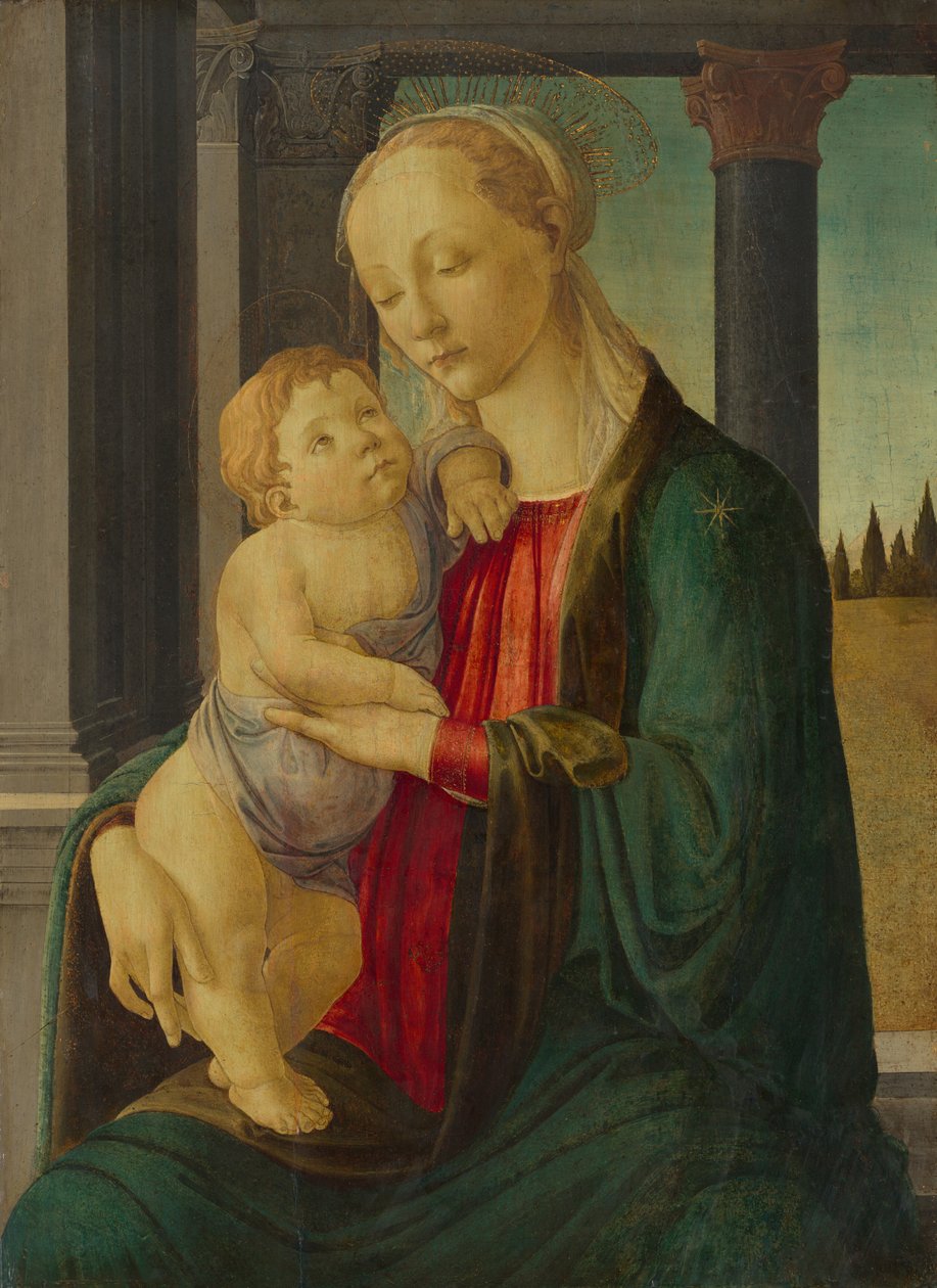Madonna og barn, ca. 1467 (tempera på panel) svensk av Sandro Botticelli