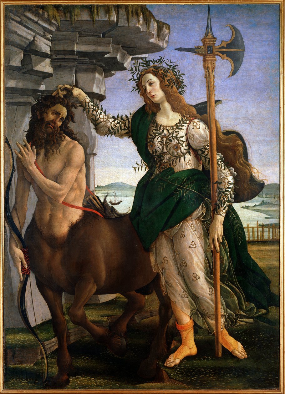 APallas and the Centaur (Tempera på duk, ca 1480) av Sandro Botticelli