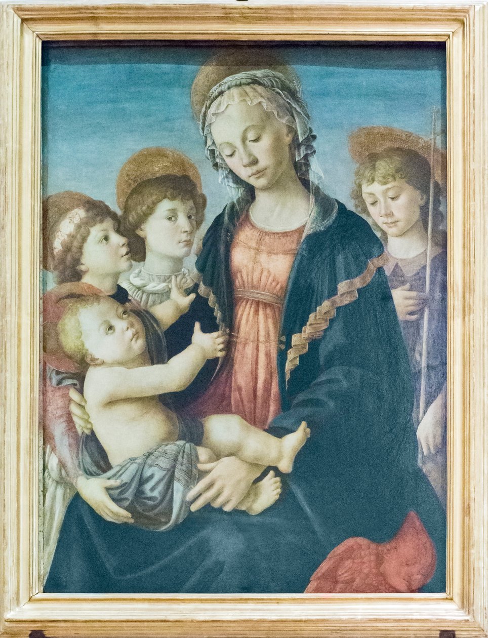 Madonna och barn med Johannes döparen och två änglar, ca 1470 (panel) av Sandro Botticelli