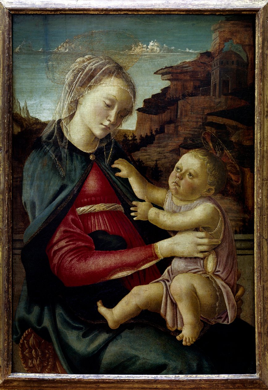 Jungfrun och barnet kallade Madonna av Guidi av Faenza Målning av Alessandro di Mariano dei Filipepi dit Sandro Botticelli (1445-1510) 1400-talet Sun. 0,73x0,49 m Paris, Louvren av Sandro Botticelli