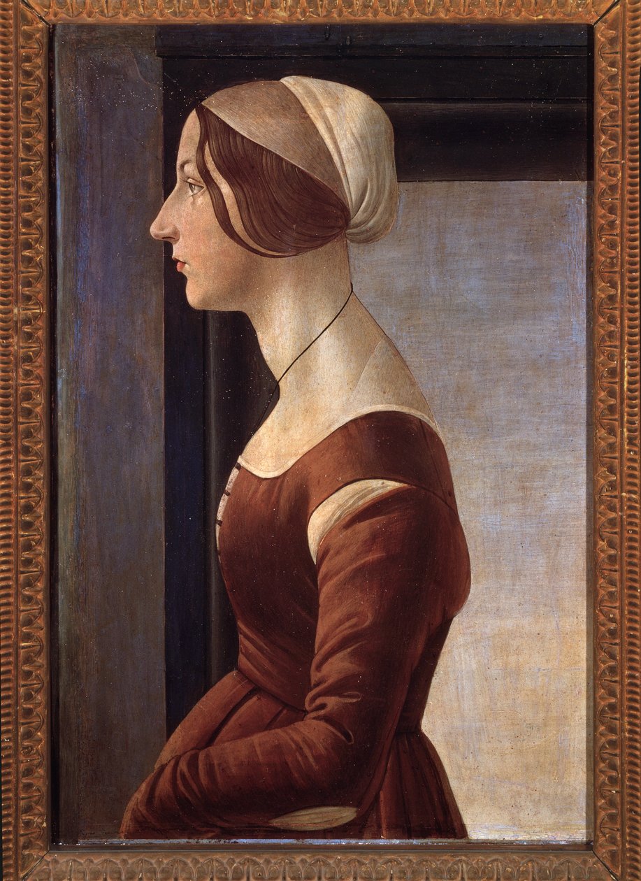 Ung dam (målning, ca 1475) av Sandro Botticelli