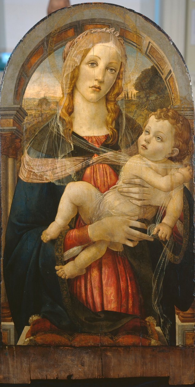 Jungfrun och barnet av Sandro (after) Botticelli