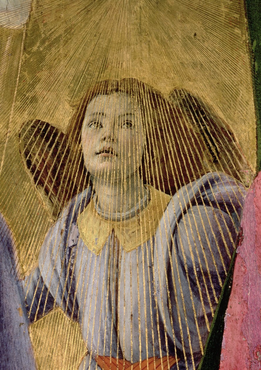 Ängel, från Jungfruns kröning, c.1488-90 tempera på paneldetalj av 44363 av Sandro Botticelli