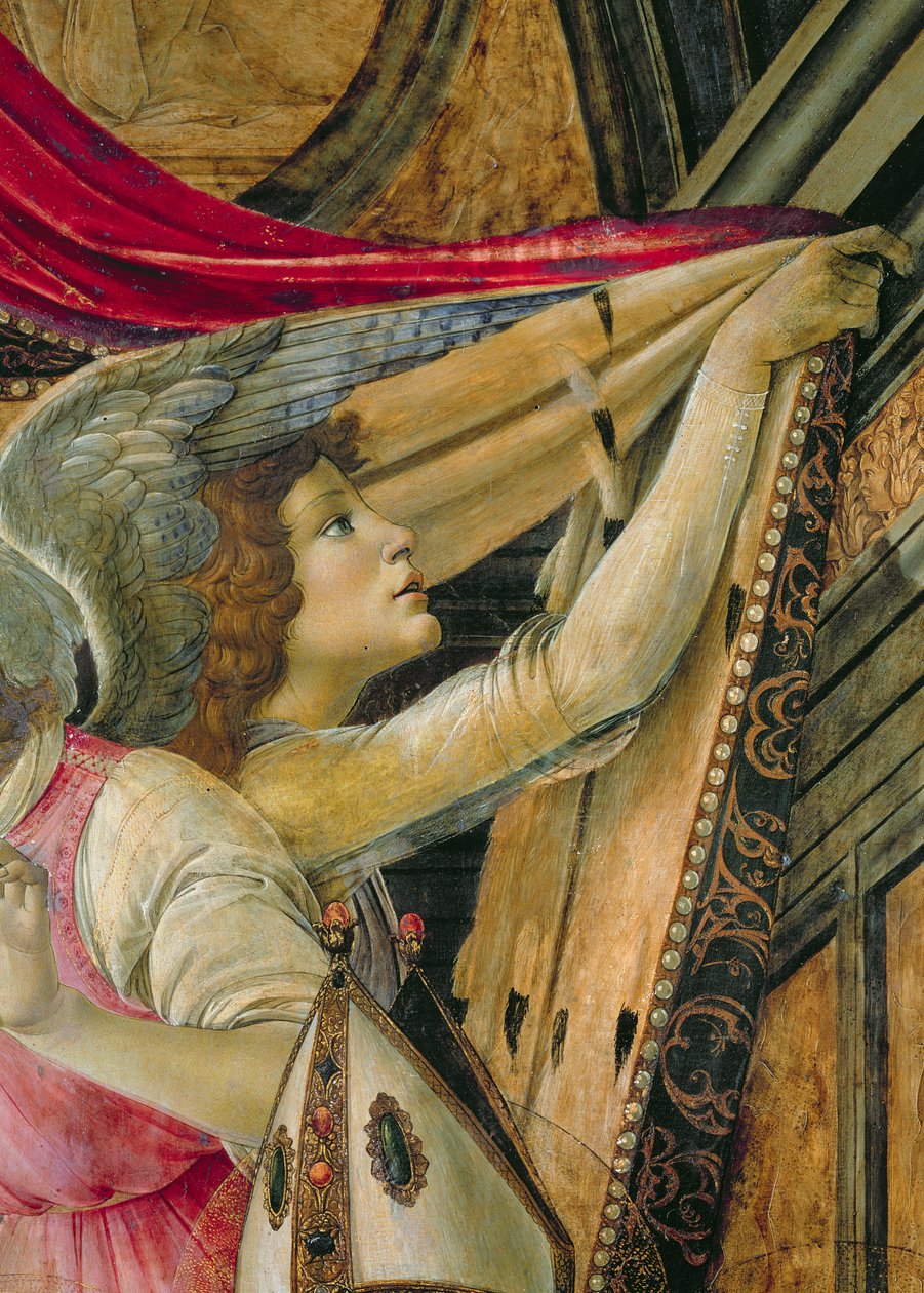 Detalj av änglar från altartavlan i San Barnaba av Sandro Botticelli
