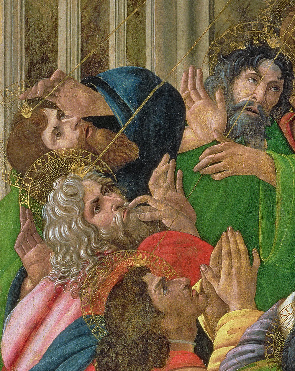 Detalj av den Helige Andens nedstigning, 1495-1505 av Sandro Botticelli