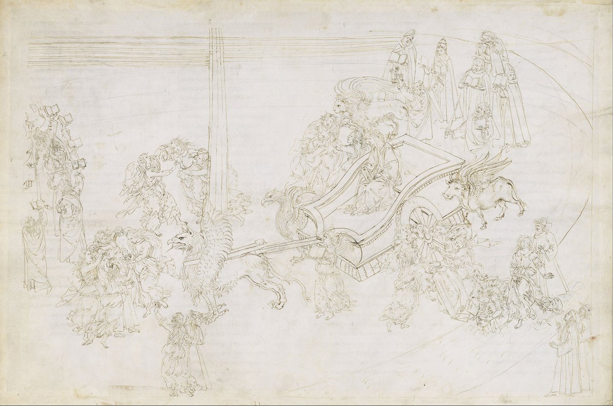 Illustration till den gudomliga komedin av Dante Alighieri Purgatorio 31, 1480-1490 av Sandro Botticelli