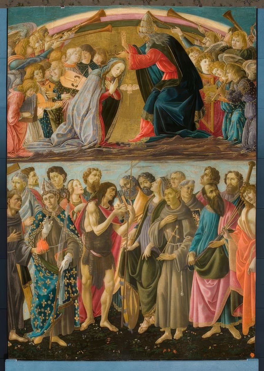 Maria kröning med helgon av Sandro Botticelli
