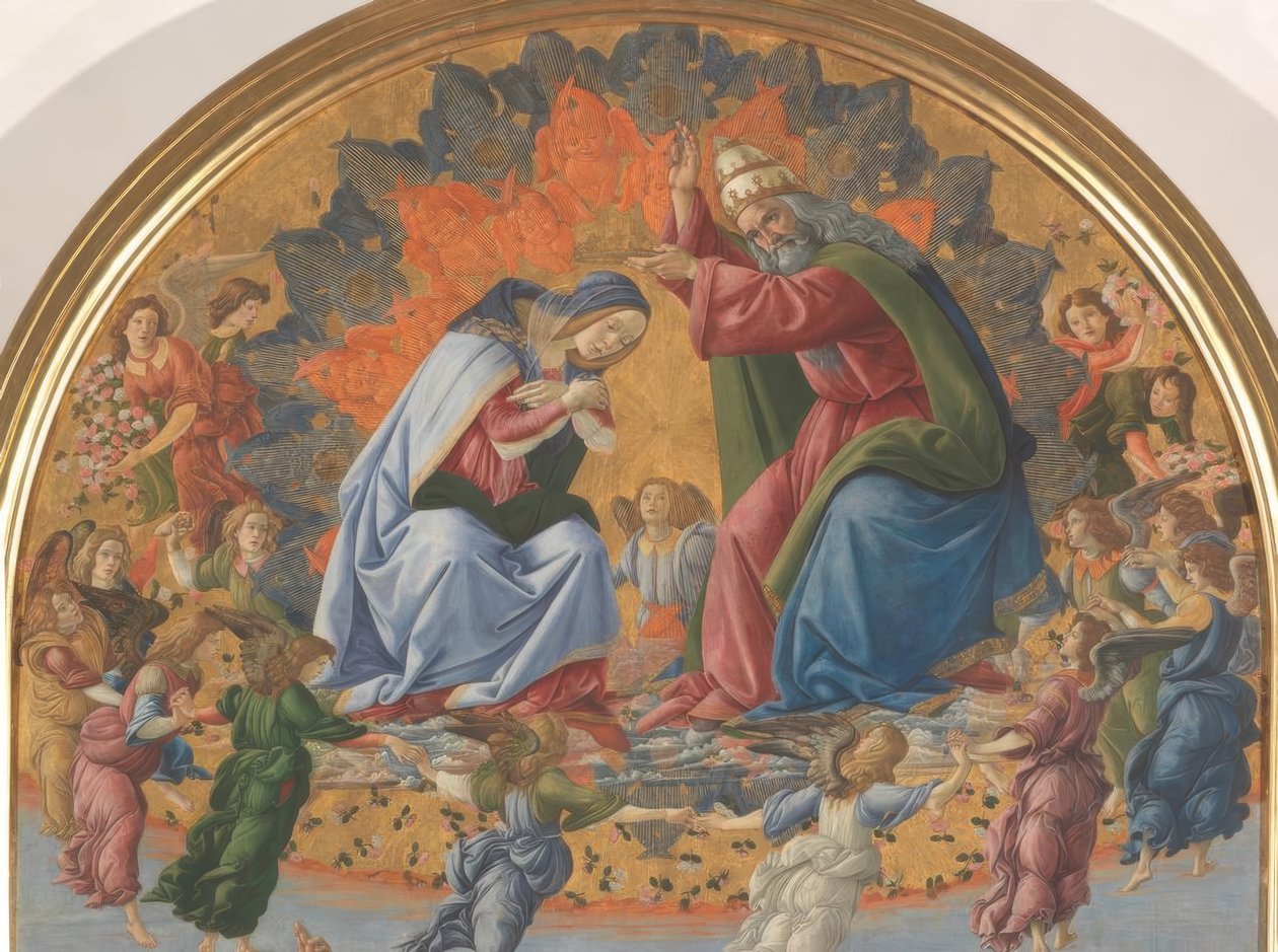 Maria kröning med fyra helgon av Sandro Botticelli