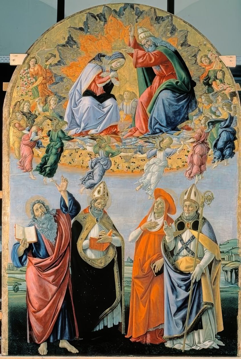 Marias kröning med fyra helgon av Sandro Botticelli