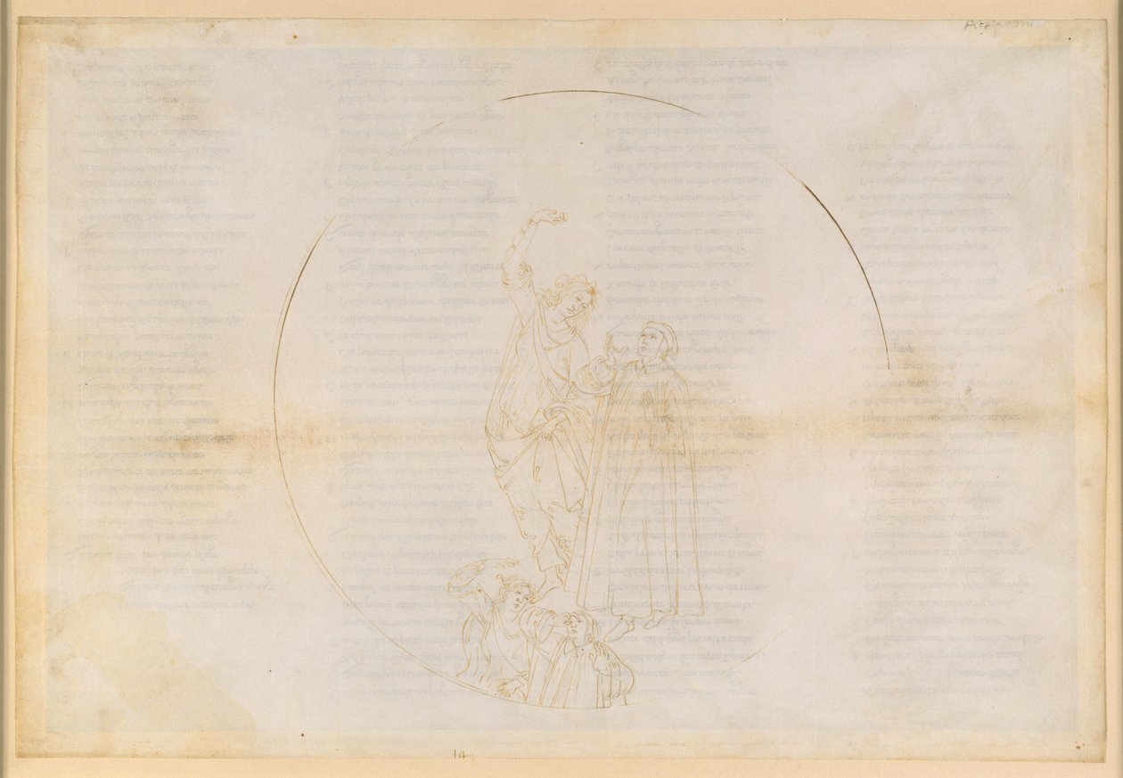 La Divina Commedia, Paradiso XIV. Den fjärde planetsfären (solhimlen): Salomo berättar för Dante om kroppens förhärligande efter uppståndelsen; uppstigning till Mars sfär; en vision av Kristus av Sandro Botticelli