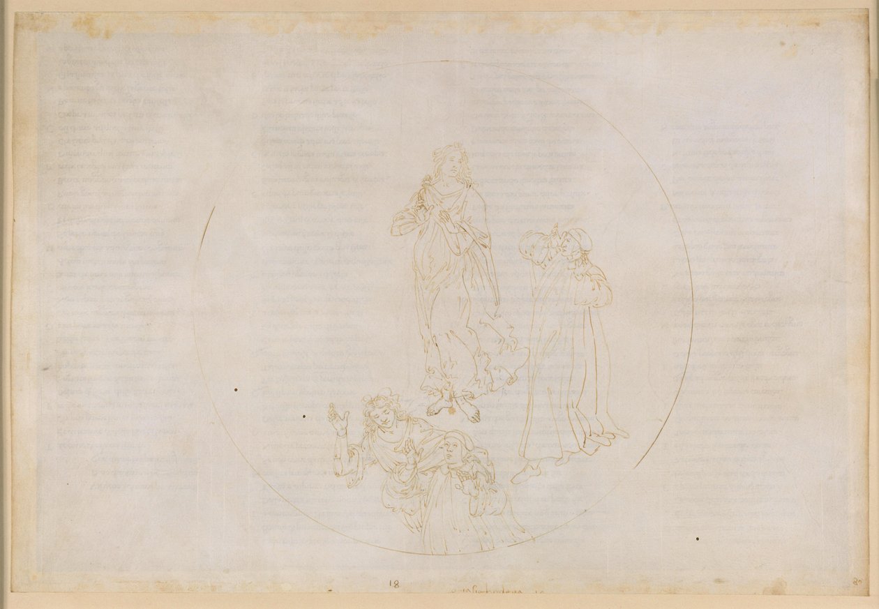 La Divina Commedia, Paradiso XVIII. Den femte planetsfären (Mars himmel): Cacciaguida nämner de saliga kamraterna i kampen för tron – övergång till Jupiters sfär av Sandro Botticelli