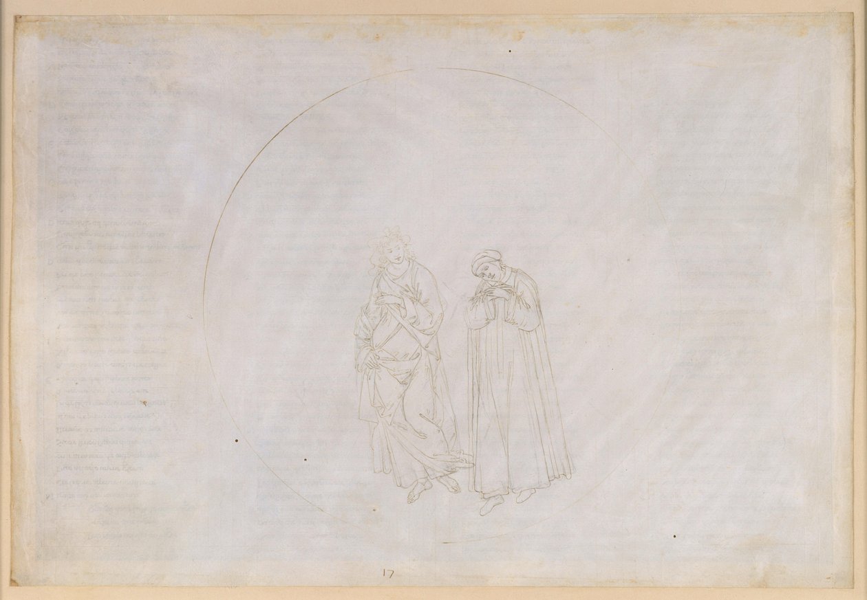La Divina Commedia, Paradiso XVII. Den femte planetsfären (Mars himmel): Cacciaguida förutspår för Dante exil, men också evigt ryktbarhet av Sandro Botticelli