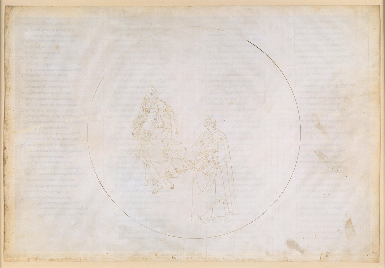 La Divina Commedia, Paradiso XVI. Den femte planetsfären (Mars himmel): Cacciaguida beklagar det moraliska förfallet i Florens av Sandro Botticelli