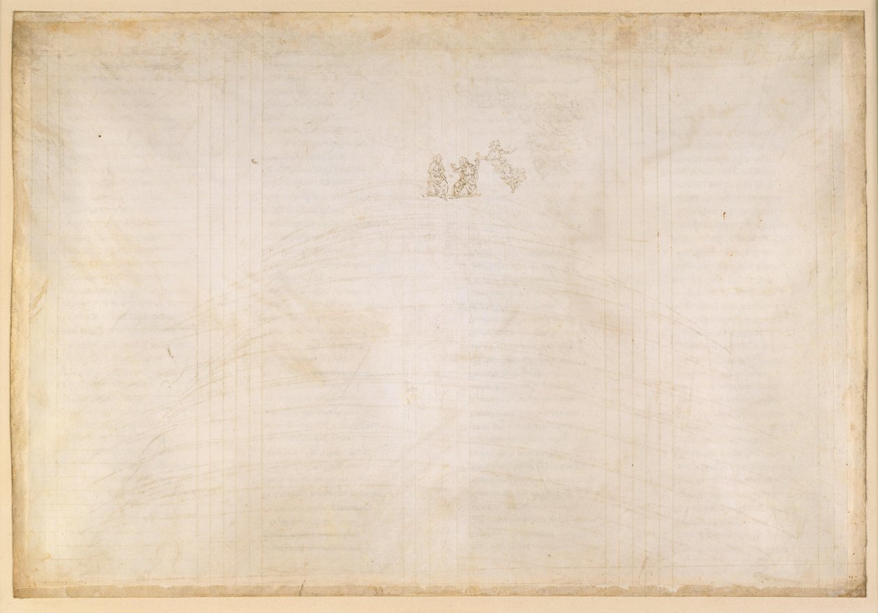La Divina Commedia, Paradiso XXXII. Empyreum: Bernhard av Clairvaux förklarar himmelrosens uppbyggnad; Dantes vision av Jungfru Maria av Sandro Botticelli