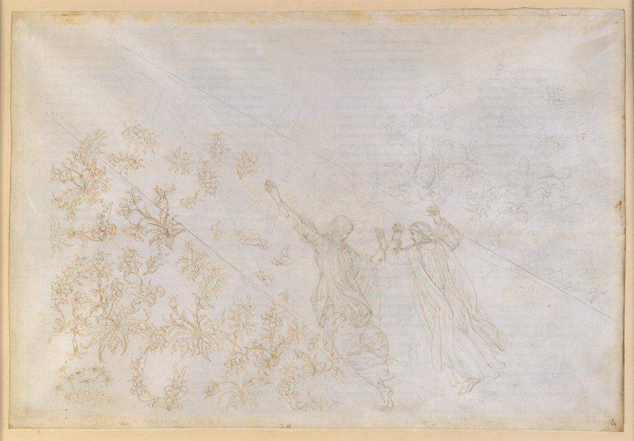 La Divina Commedia, Paradiso XXX. Vägen till Empyreum: Dante och Beatrice i ljusstrålen av Sandro Botticelli