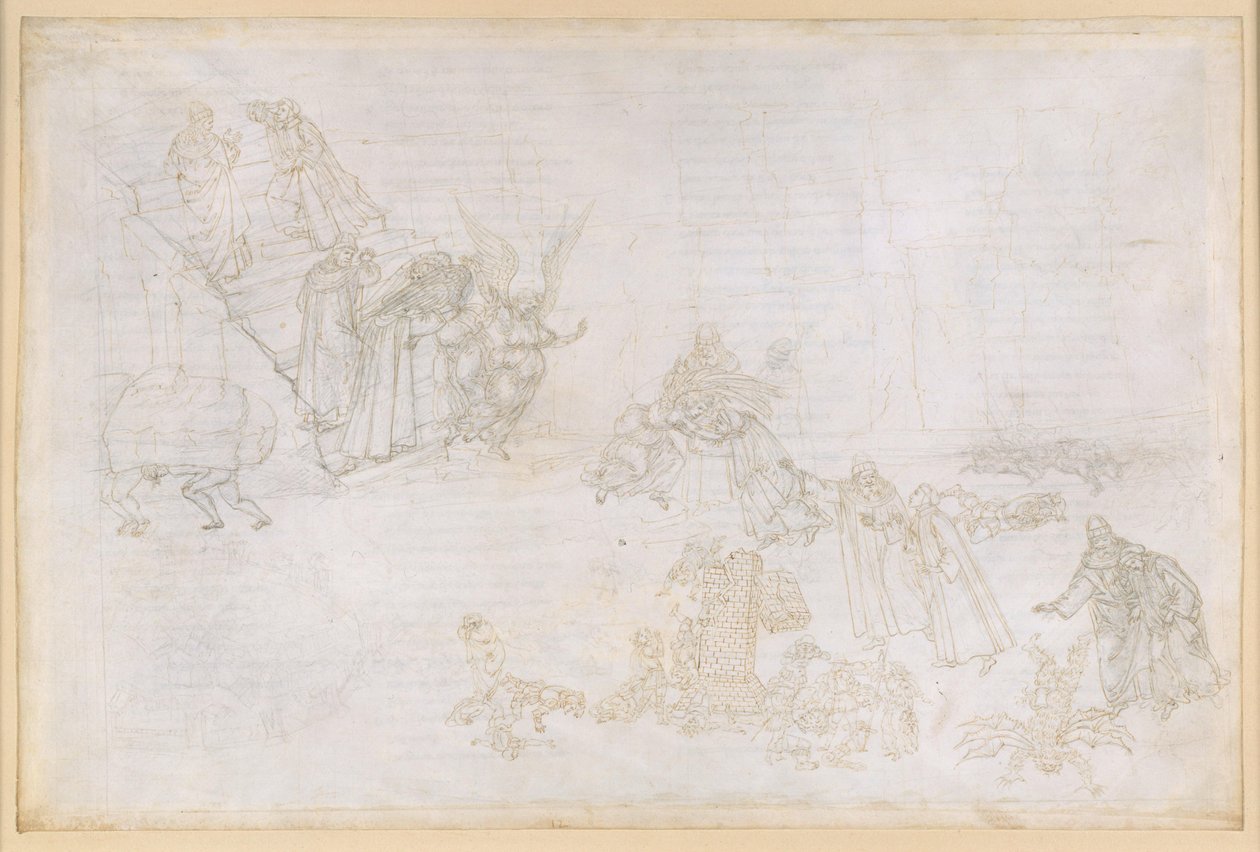 La Divina Commedia, Purgatorio XII. Purgatoriets första ring: Bilder av straffet för högmod; Ängeln framför trappan till den andra ringen av Sandro Botticelli