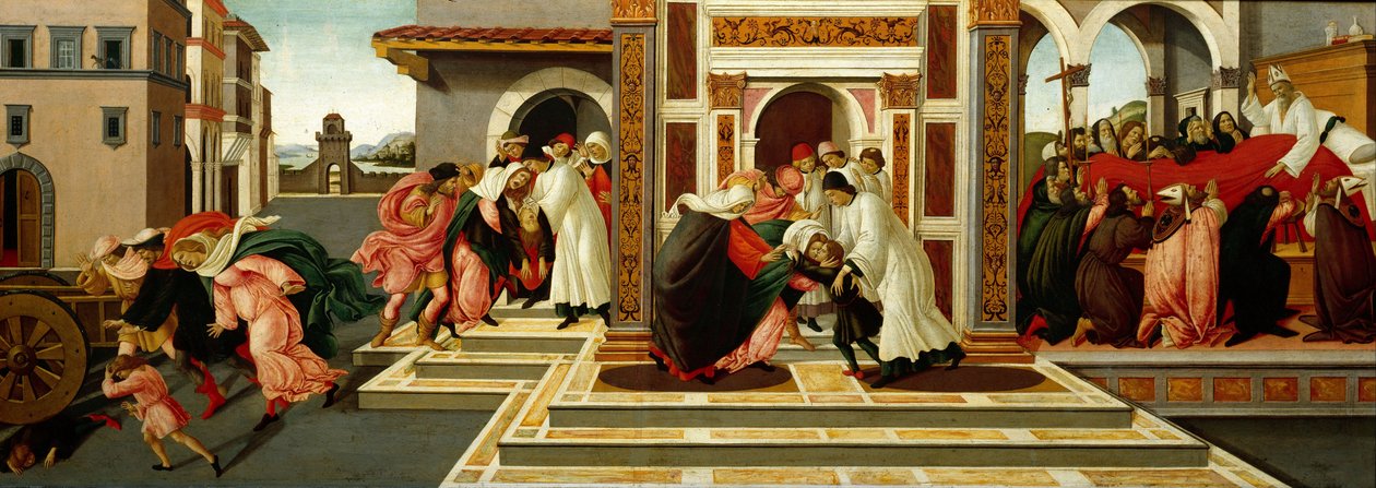Sista miraklet och Sankt Zenobius död, ca. 1500 av Sandro Botticelli