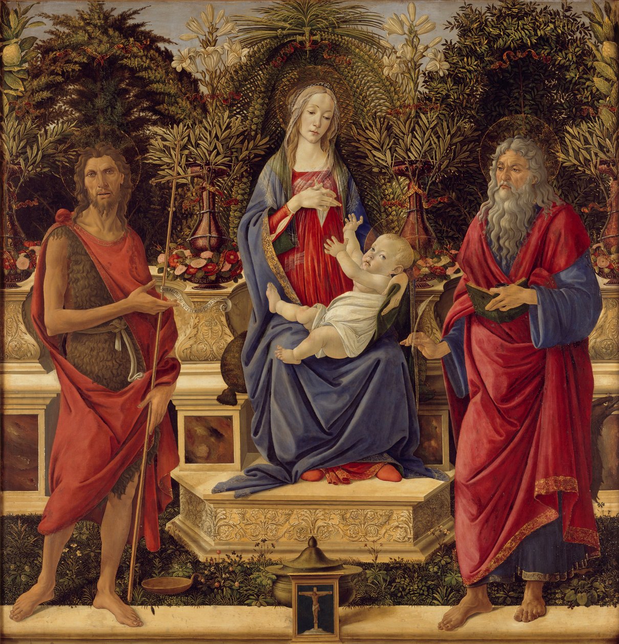 Madonna med helgon av Sandro Botticelli