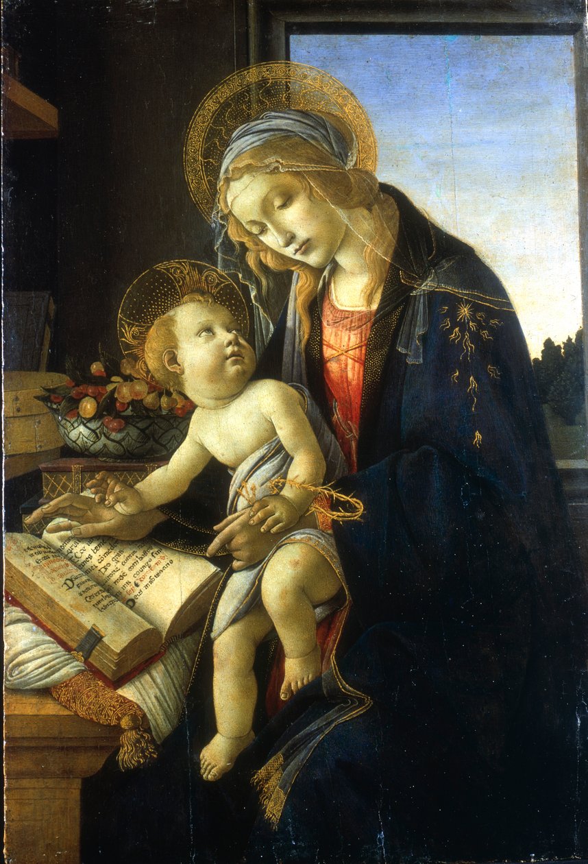 Madonna och barn Madonna av boken, 1483. av Sandro Botticelli