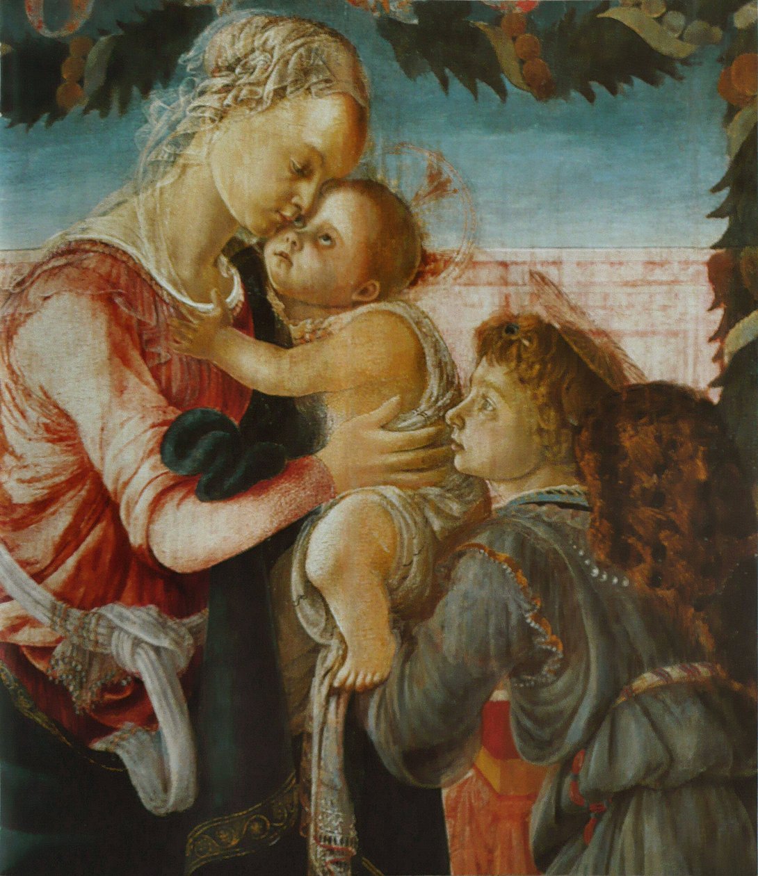 Madonna med barn och ängel av Sandro Botticelli