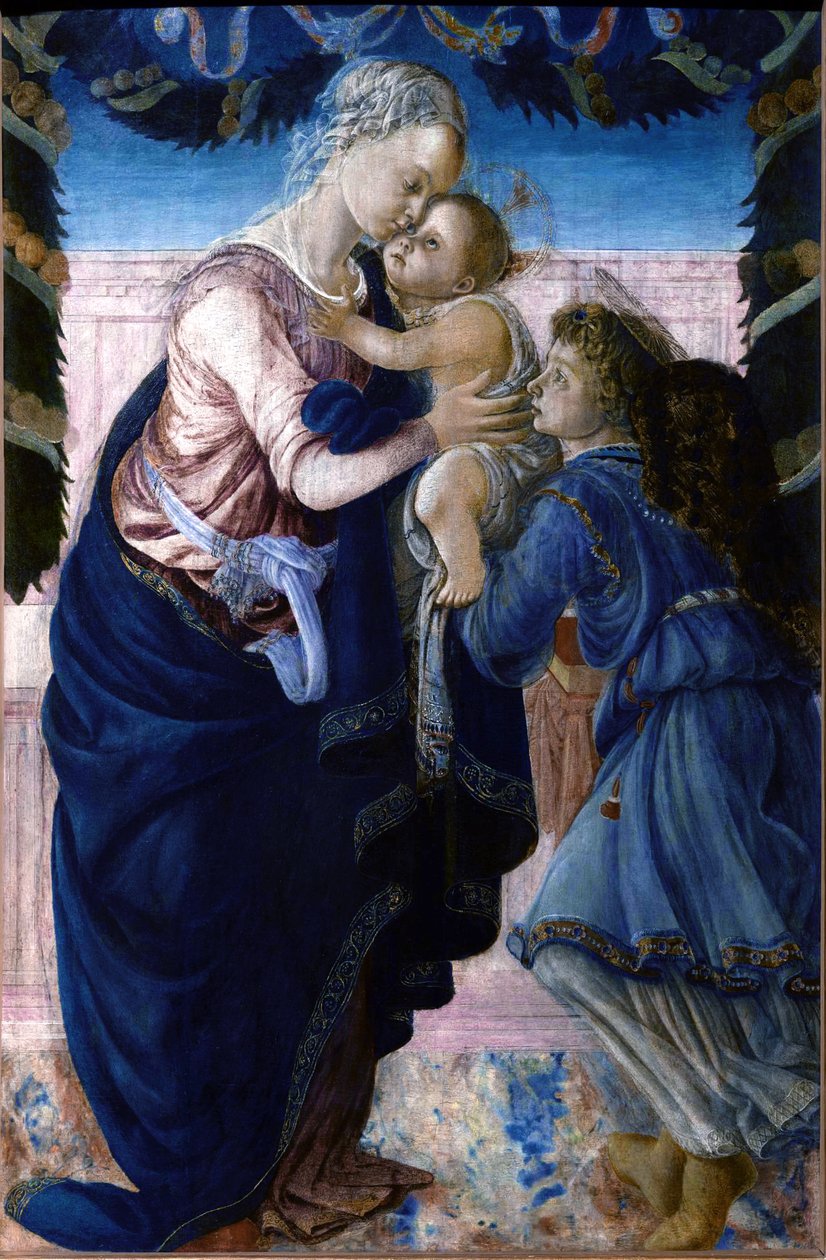 Madonna och barn med en ängel av Sandro Botticelli