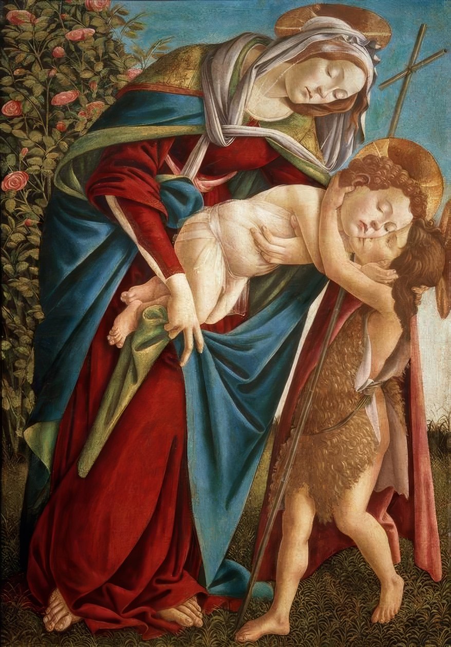 Madonna med barnet och Johannesknaben av Sandro Botticelli