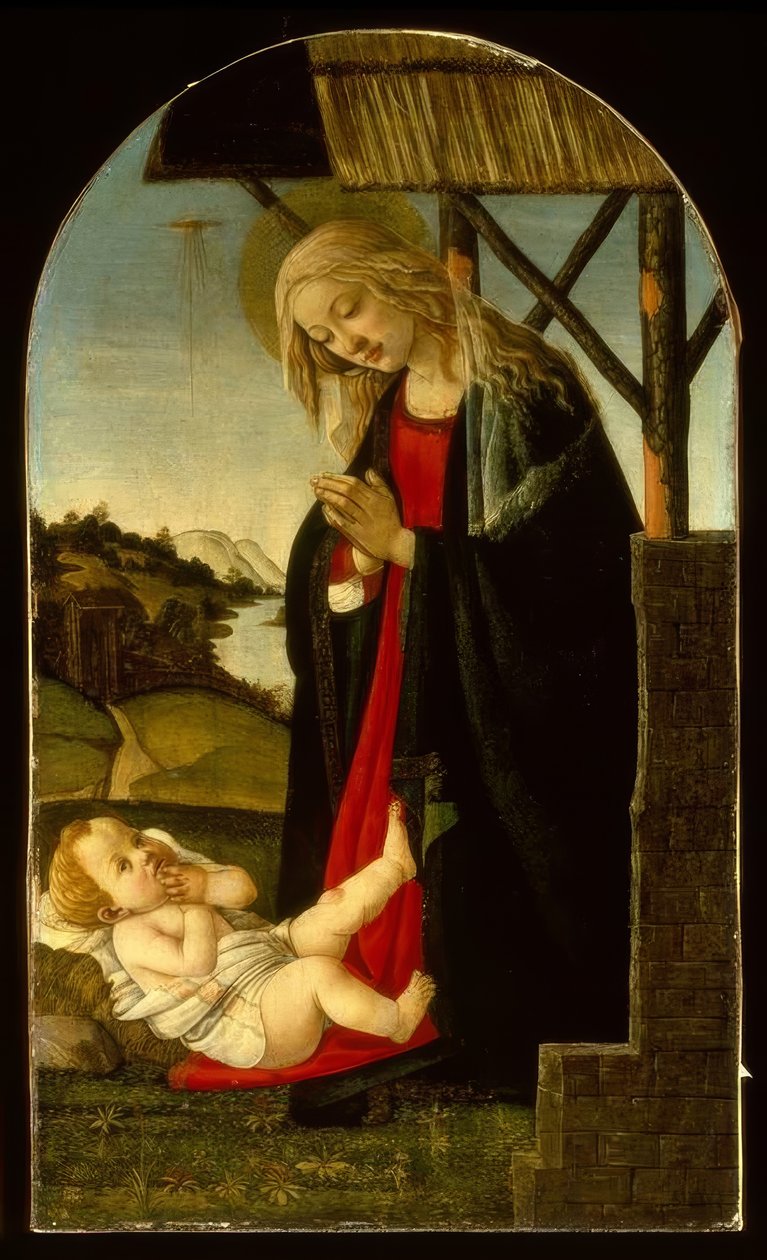 Maria avgudar barnet av Sandro Botticelli