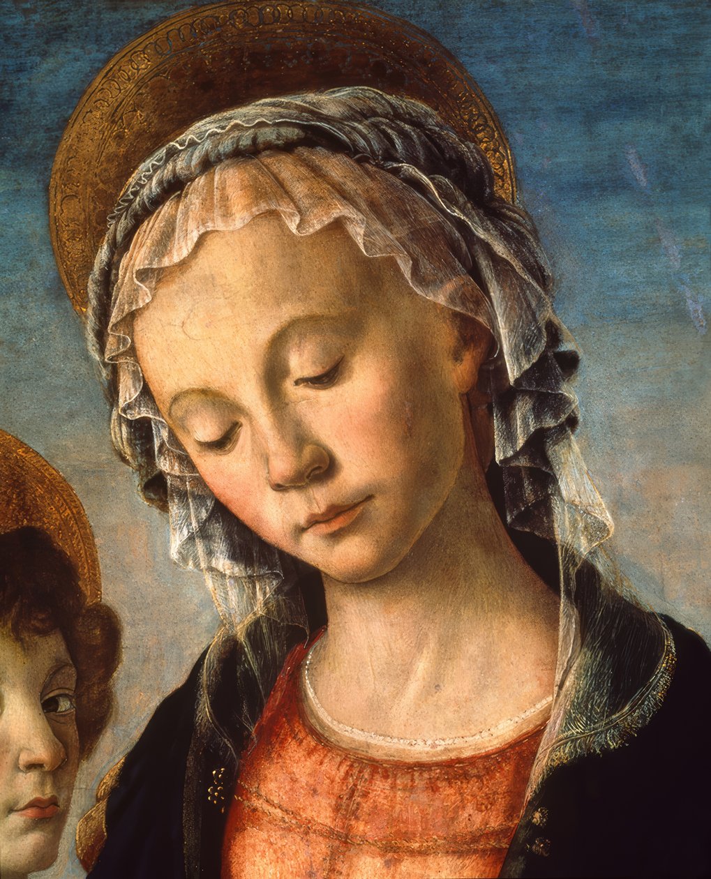 Maria med barnet, pojken Johannes och två änglar av Sandro Botticelli