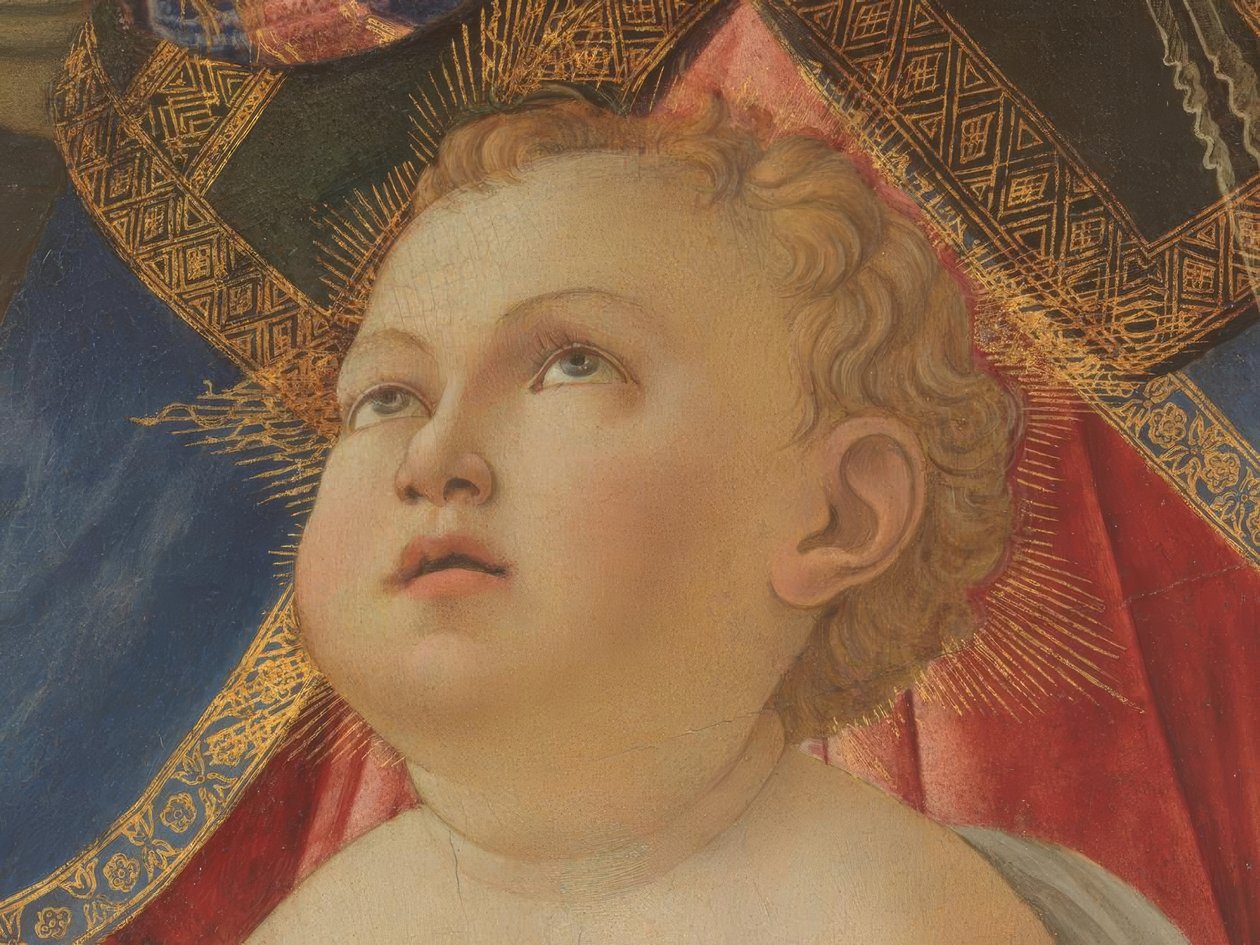 Maria med barnet och fem änglar av Sandro Botticelli