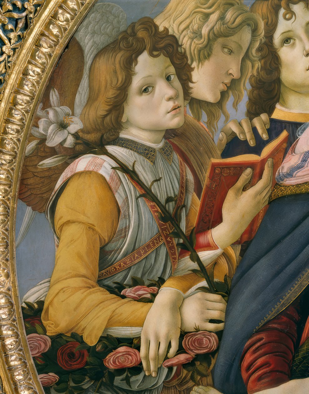 Maria med barnet och sex änglar av Sandro Botticelli