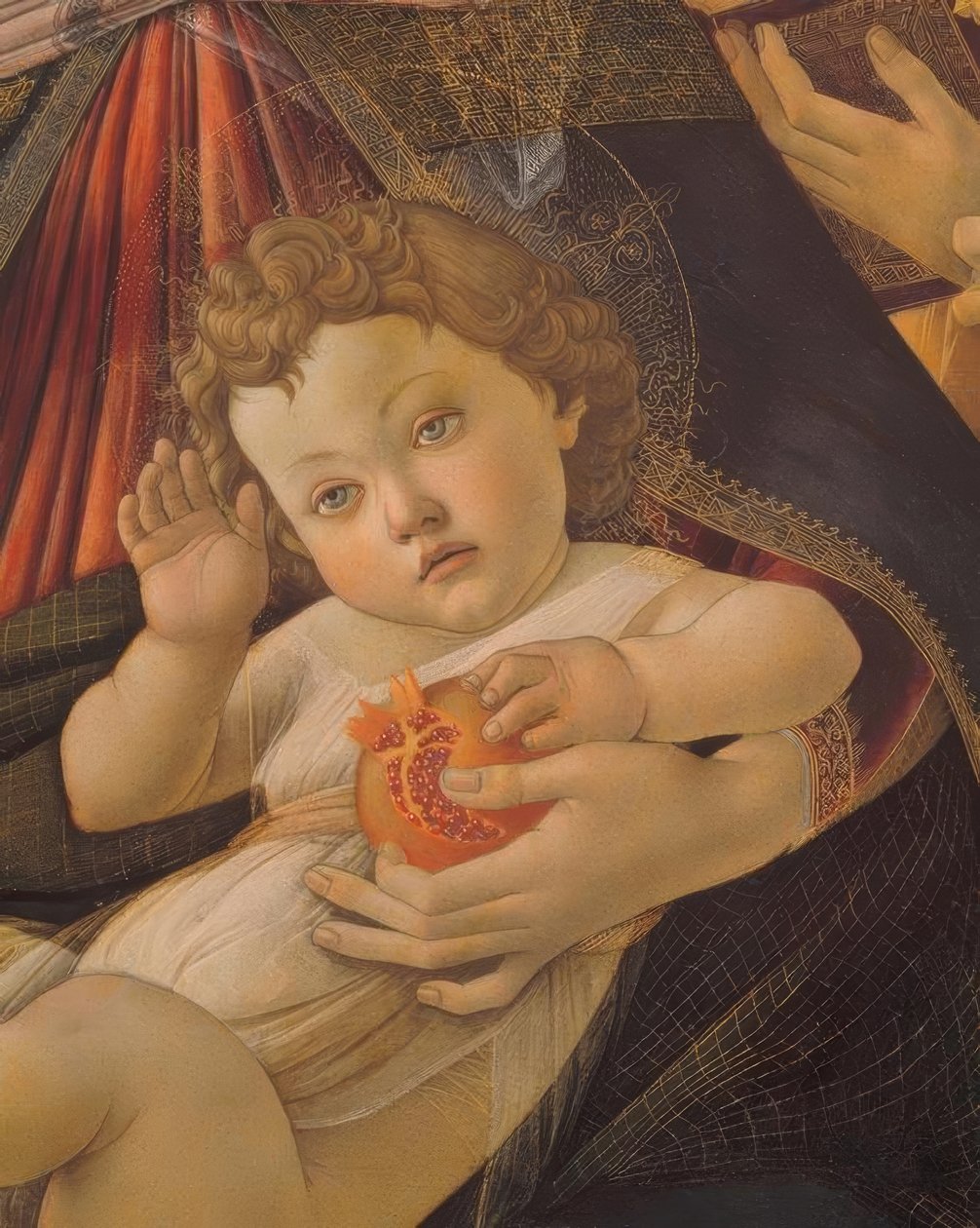 Maria med barnet och sex änglar av Sandro Botticelli