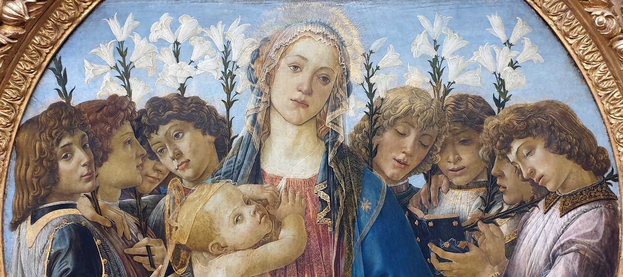 Maria med barnet och sjungande änglar av Sandro Botticelli