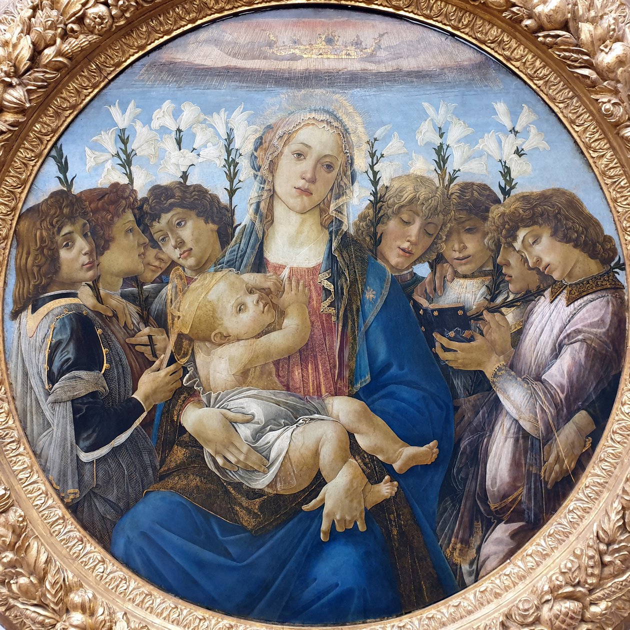 Maria med barnet och sjungande änglar av Sandro Botticelli