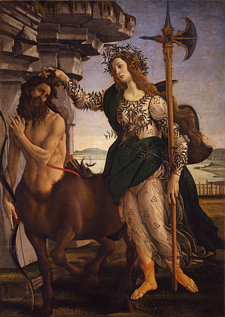 Pallas Athena och kentauren, 1482 av Sandro Botticelli