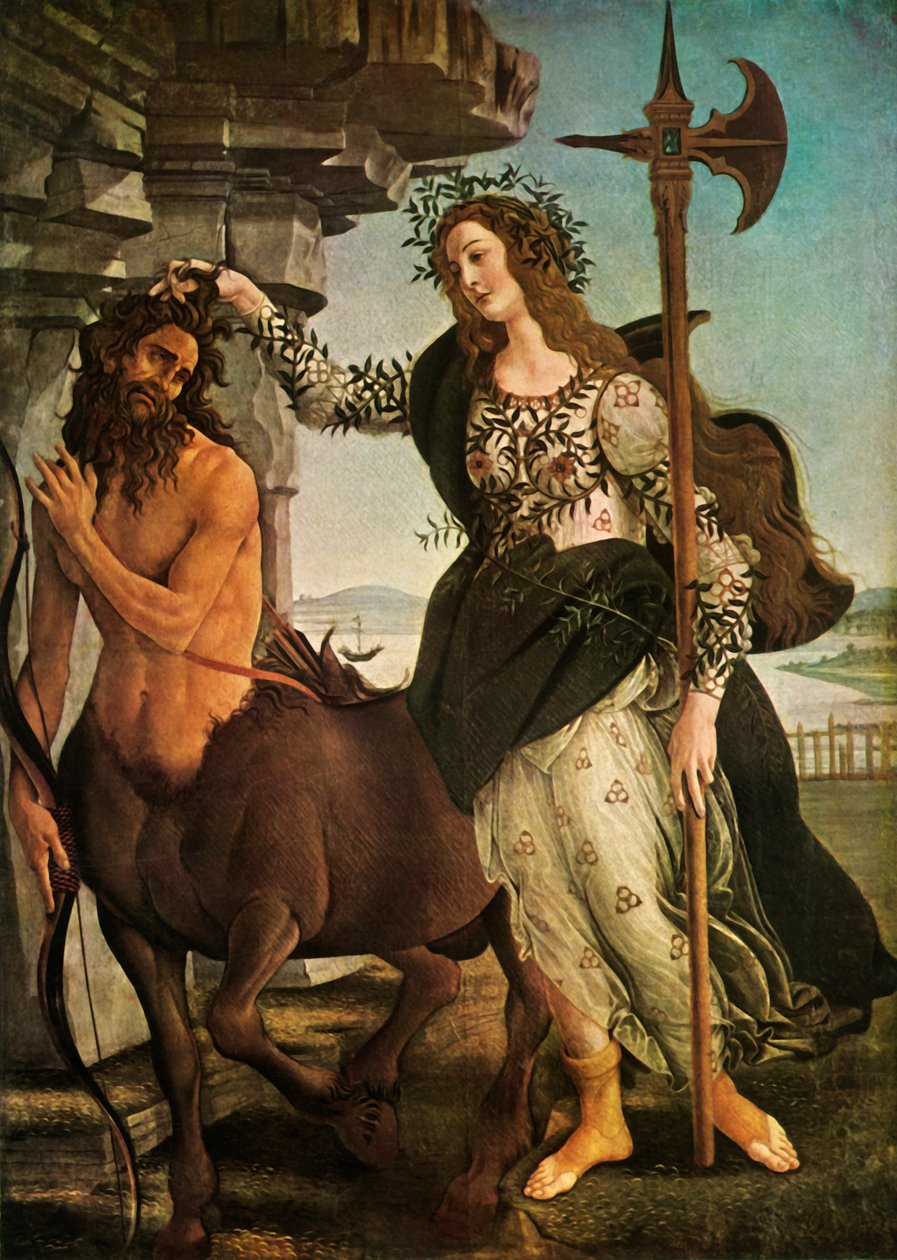 Pallas och kentauren, c1480-1485, 1937. av Sandro Botticelli