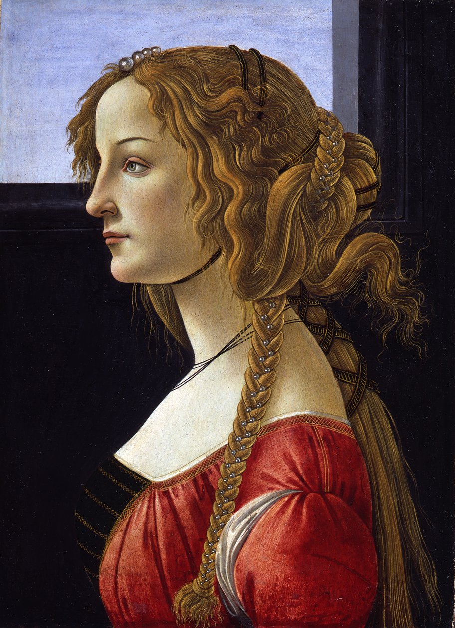 Profilporträtt av en ung kvinna Simonetta Vespucci, ca 1476 av Sandro Botticelli