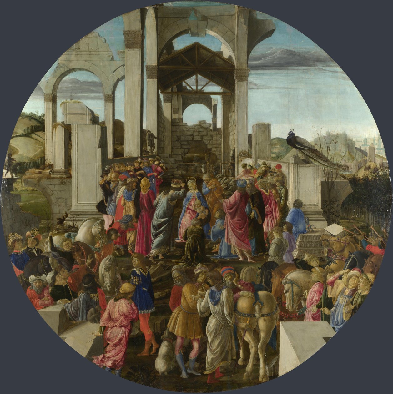 Konungarnas tillbedjan, ca 1470-1475 av Sandro Botticelli