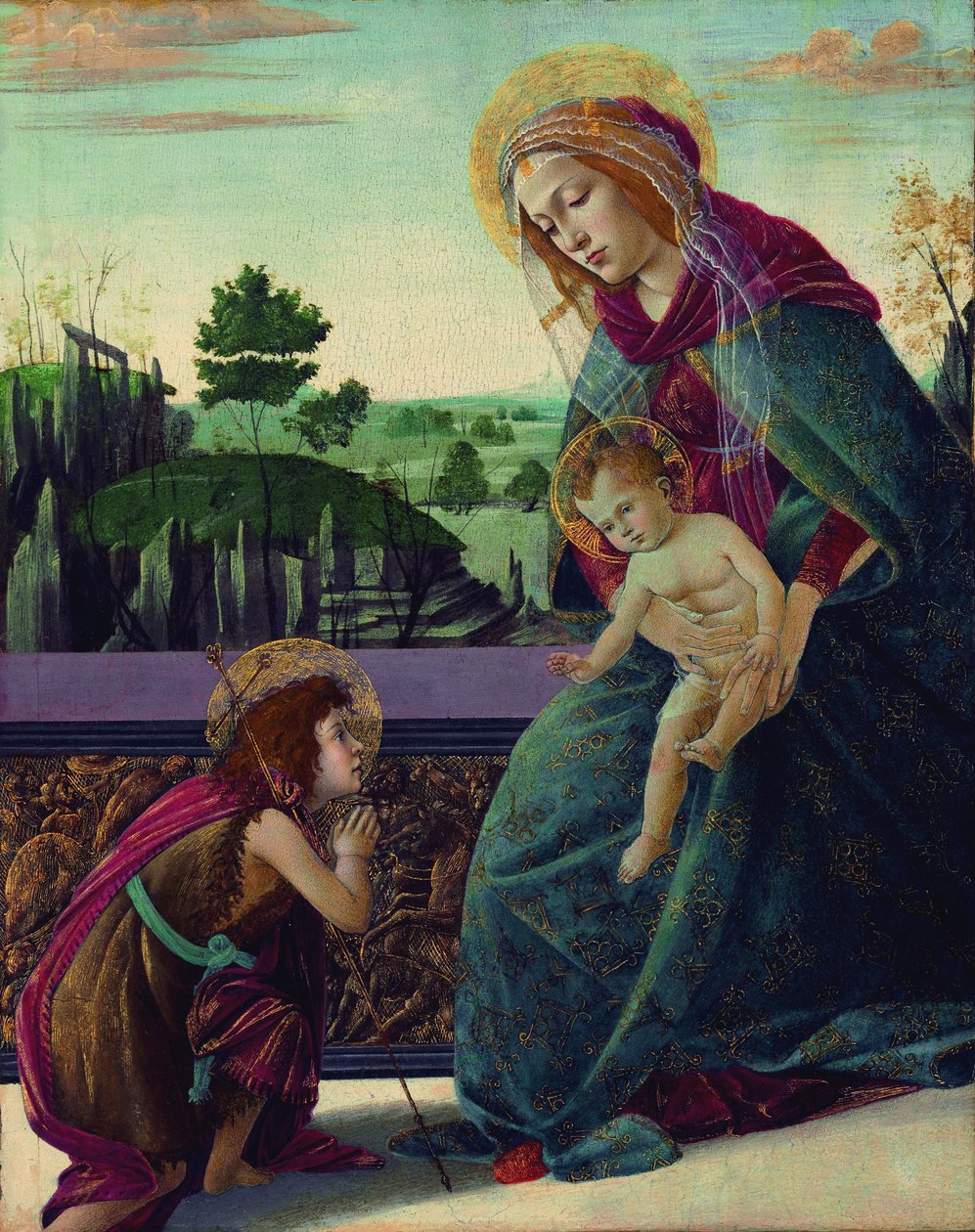 Madonnan med barnet och den unge Johannes Döparen av Sandro Botticelli
