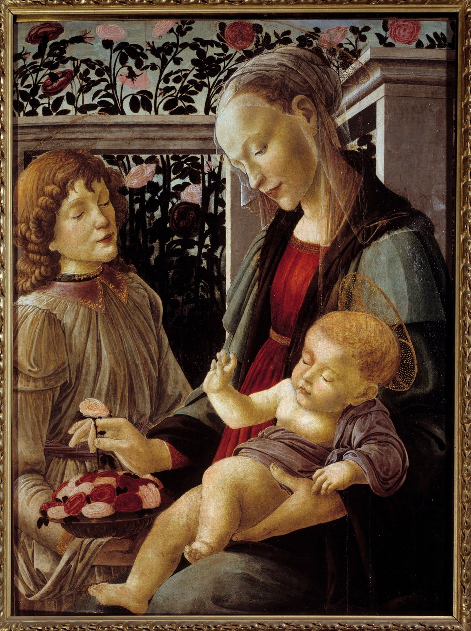 Jungfrun och Jesusbarnet målning av Alessandro di Mariano dei Filipepi dit Sandro Botticelli av Sandro Botticelli